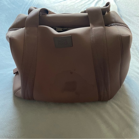 Dagne Dover “Landon”(Large) Neoprene Carryall Bagin the color Dune